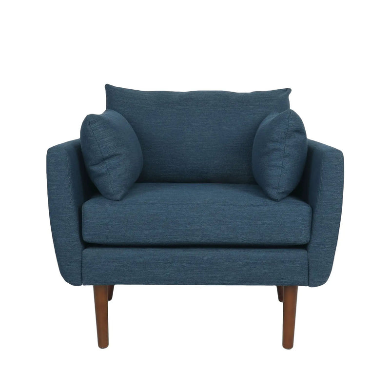 Luminate Upholstered Fabric Club Chair with Tapered Legs and 2 Accent Pillows by HouseOfZazla