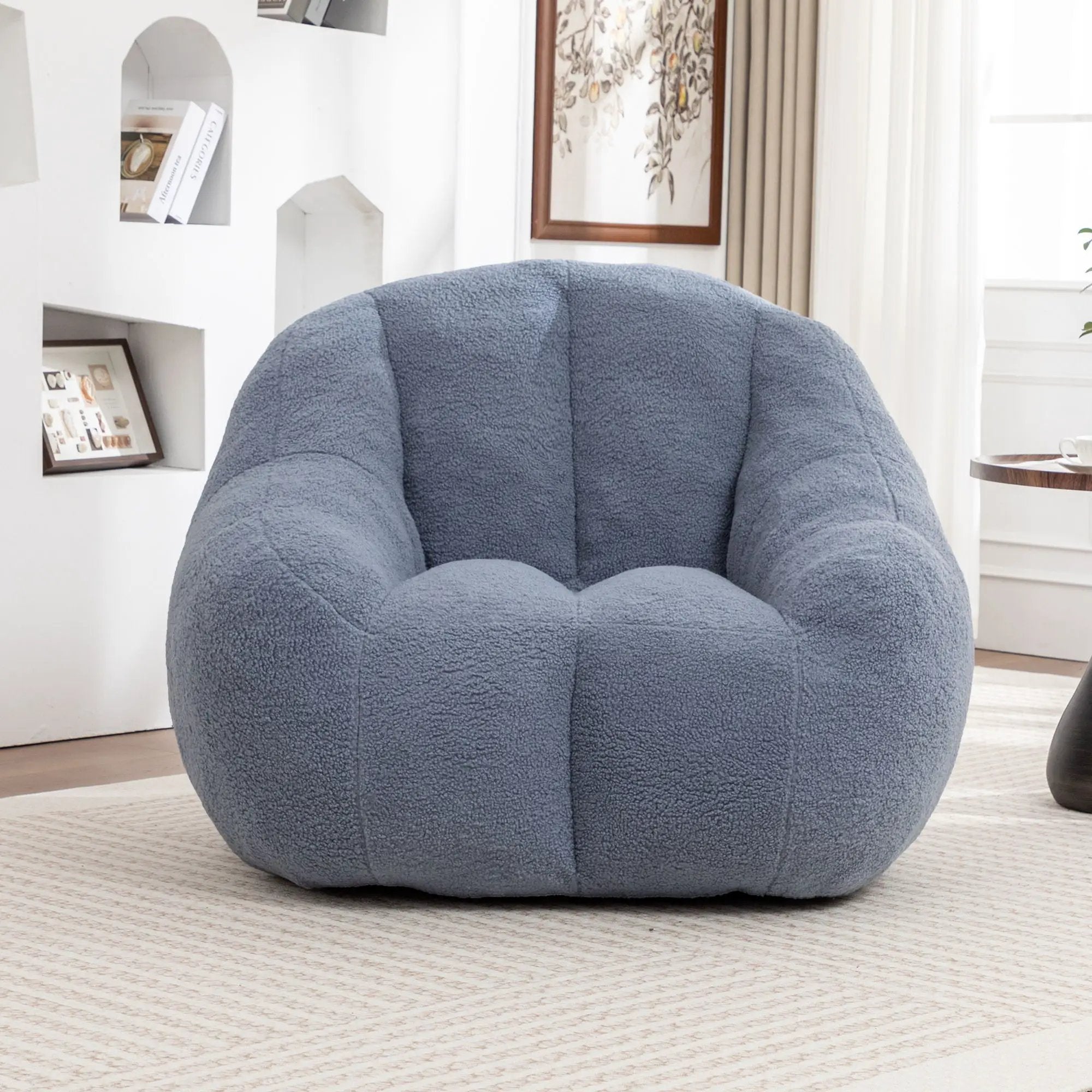 Comfy Bean Bag Chair With Memory Foam Filler, Tufted Soft by Unique Piece Furniture