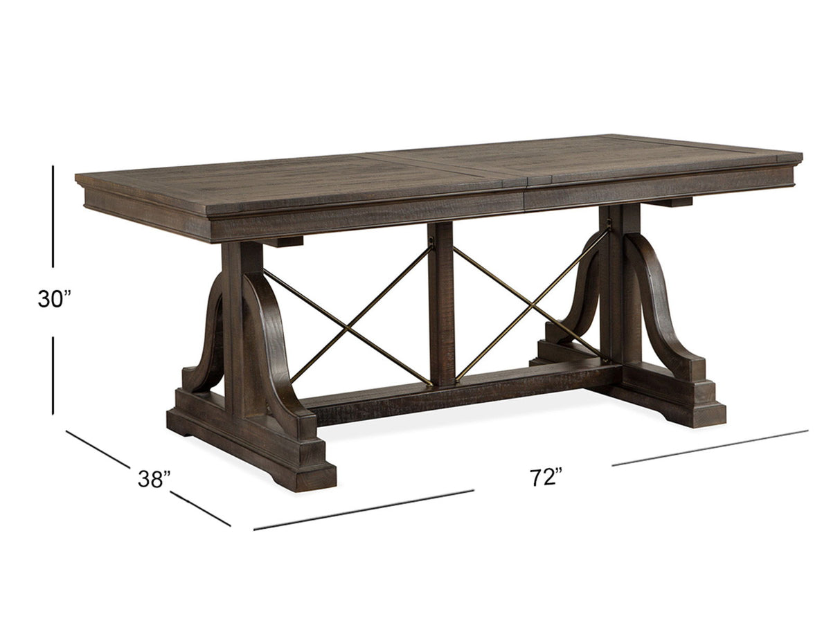 Westley Falls - Trestle Dining Table - Graphite, photo 3 of 7