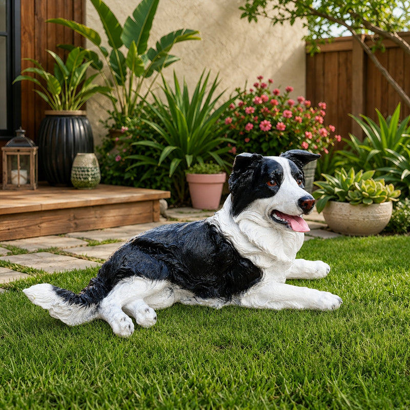 Outdoor Garden Border Collie Dog Statue Greeter by HouseOfZazla