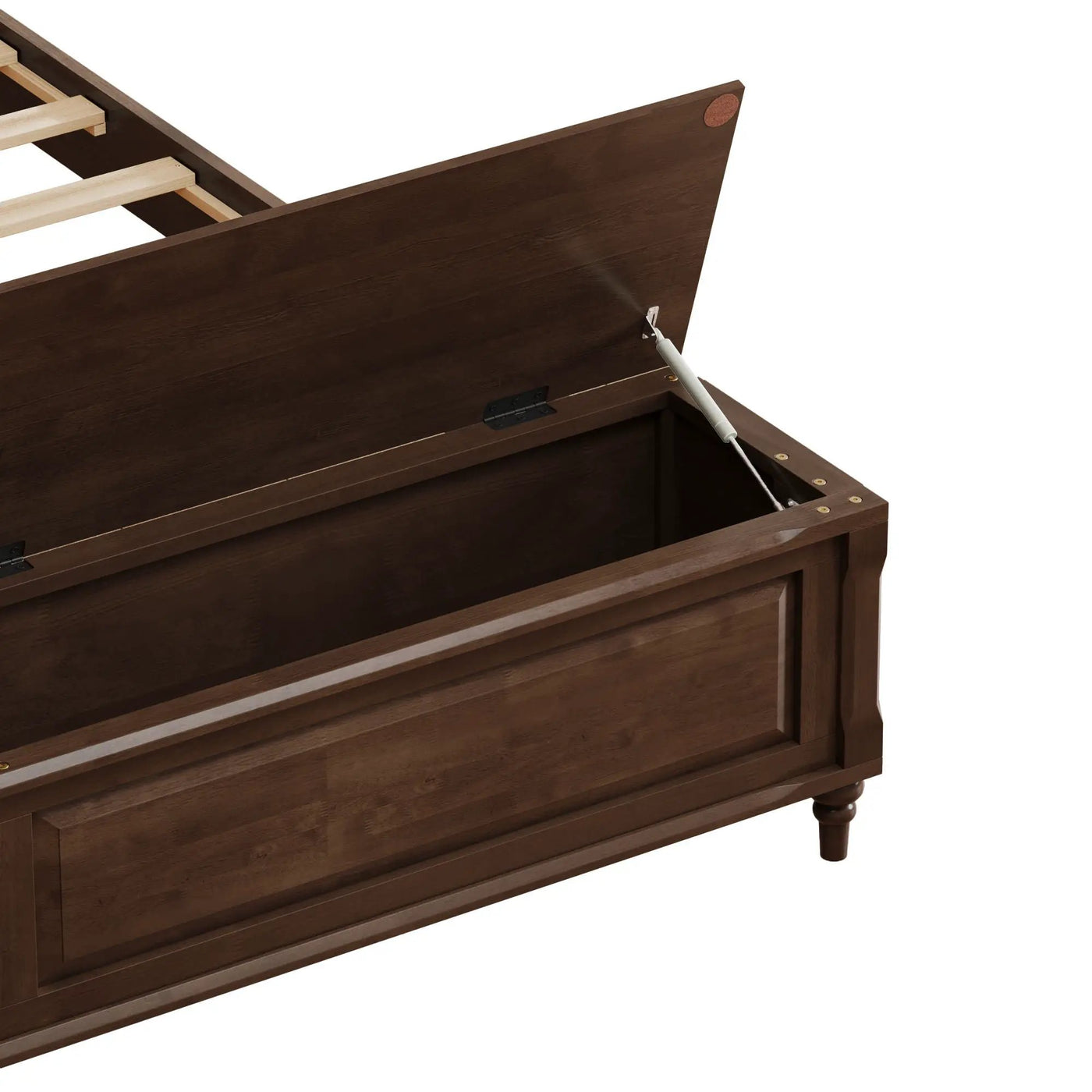 Sleigh Bed Frame With Tall Headboard And Storage Bench by HouseOfZazla