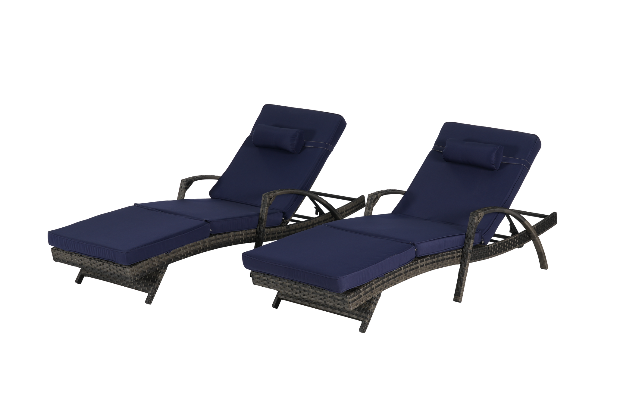 Outdoor Wicker Reclining Chair Set of 2 with Cushions by HouseOfZazla
