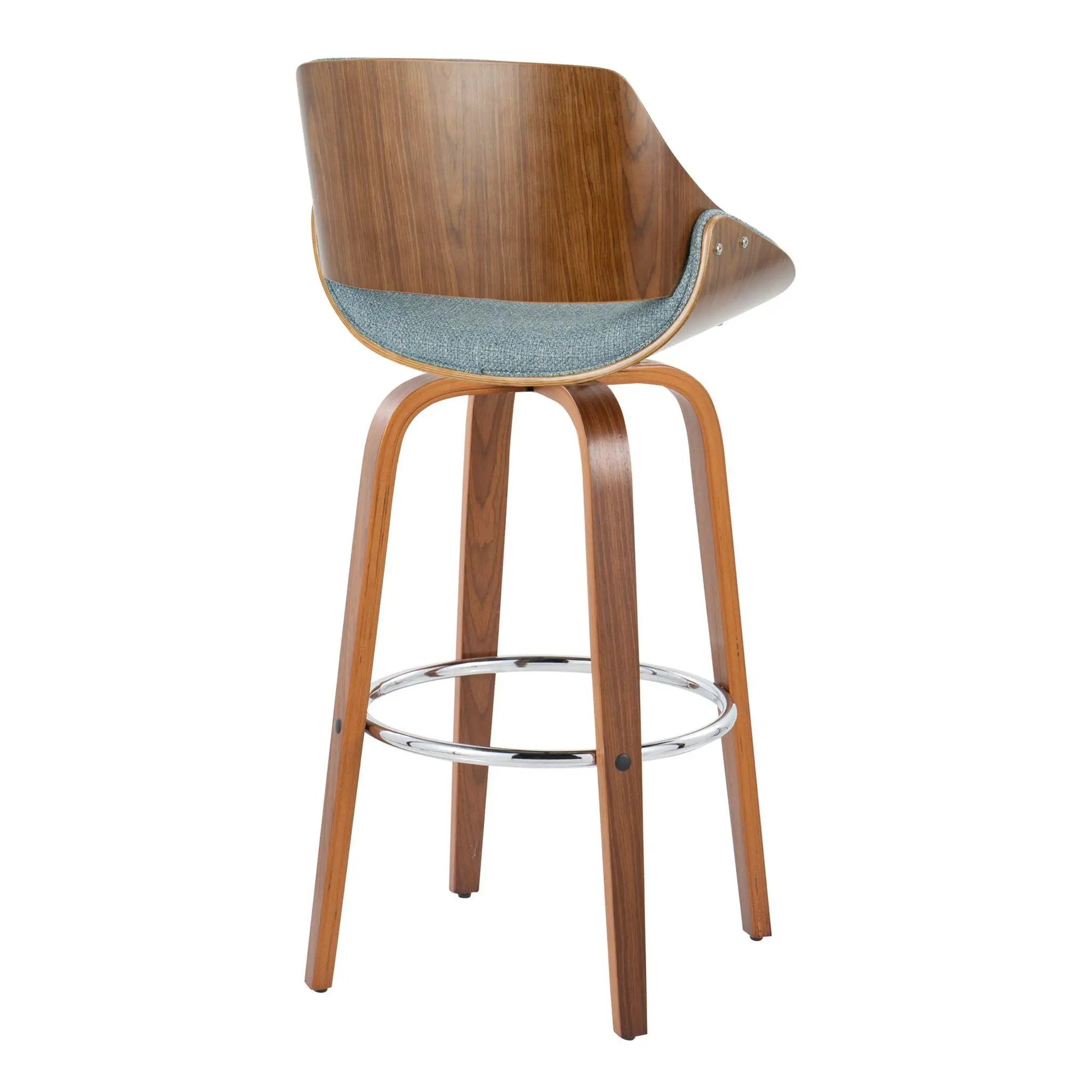 Fabrizzi - Mid Century Modern Fixed Height Barstool With Swivel With Round Footrest (Set of 2) by Unique Piece Furniture
