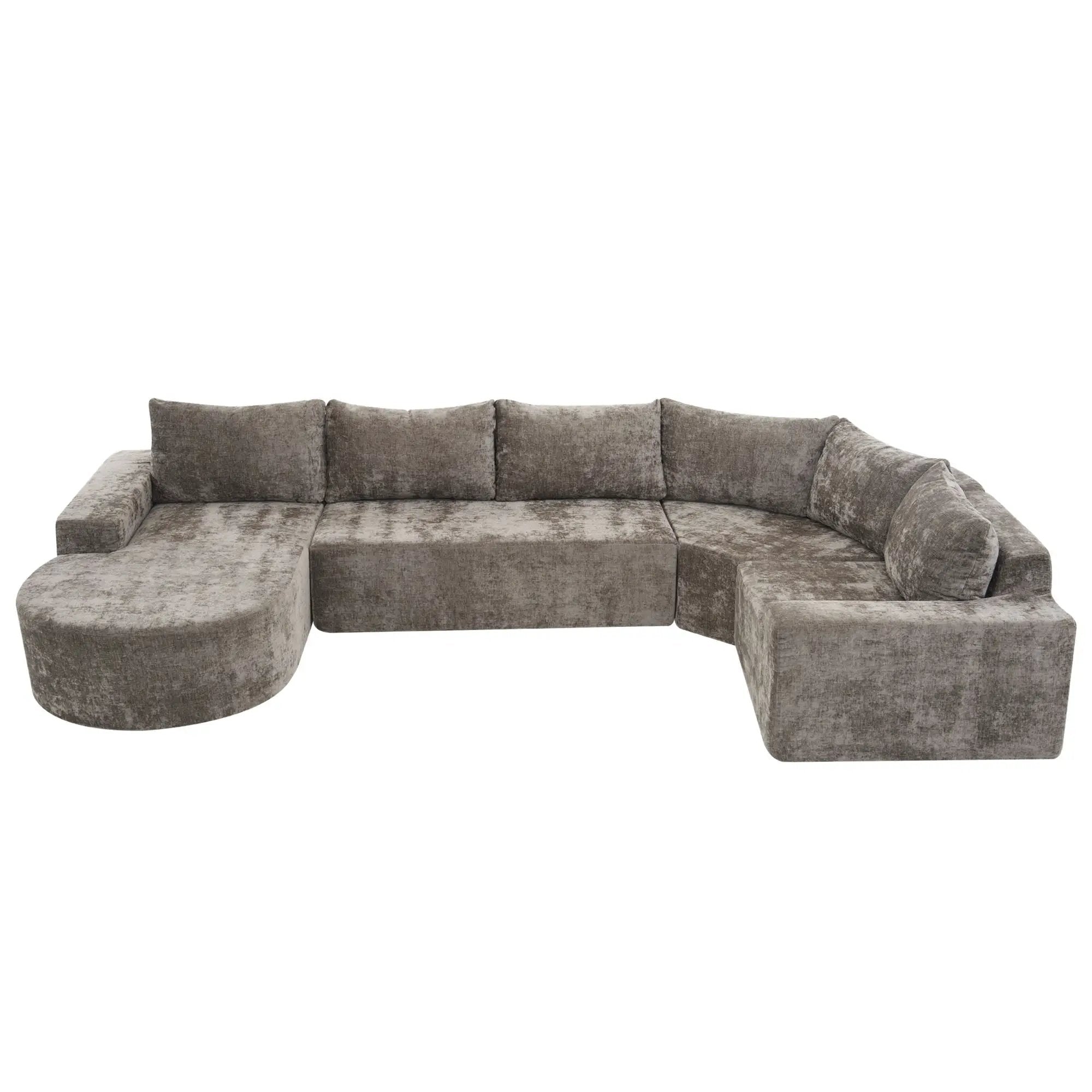 U-Shaped Oversized Modular Cloud Sectional Sofa With Deep Seat For Living Room by HouseOfZazla