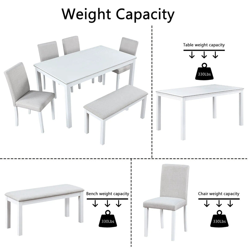 Dining Table Set With Crystal Decoration And Upholstered Chairs by Unique Piece Furniture