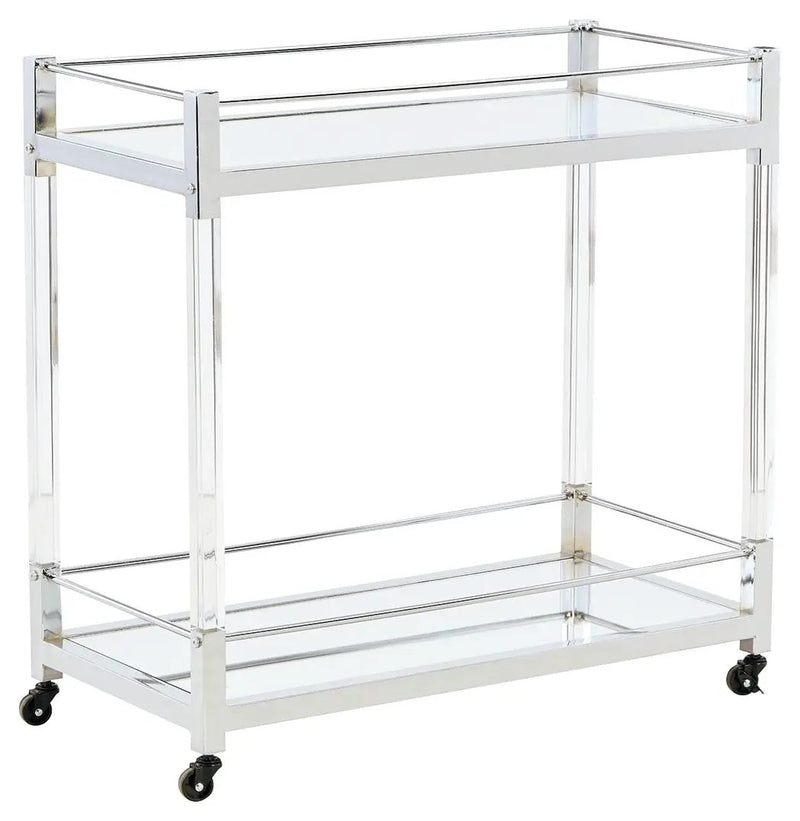 Chaseton - Bar Cart - Clear / Silver Finish by Unique Piece Furniture