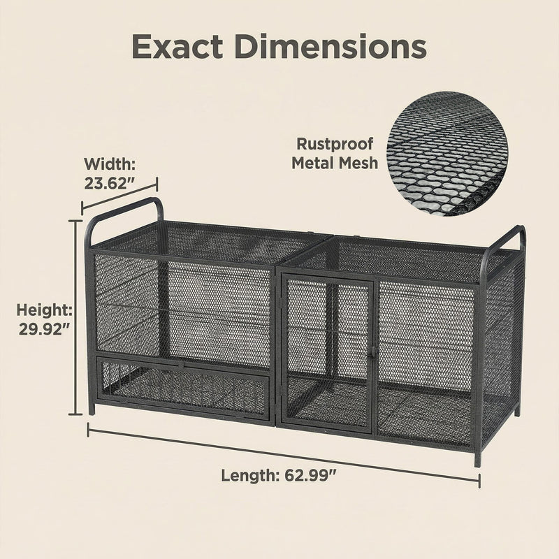 Chicken Cage, Poultry Breeding Coop - Black / Silver by HouseOfZazla