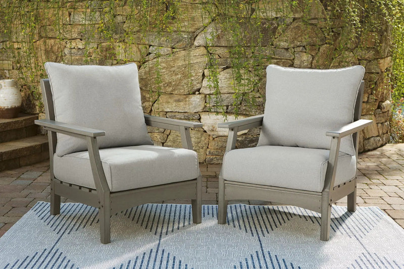 Visola - Lounge Chair w/Cushion (Set of 2) - Gray by Unique Piece Furniture