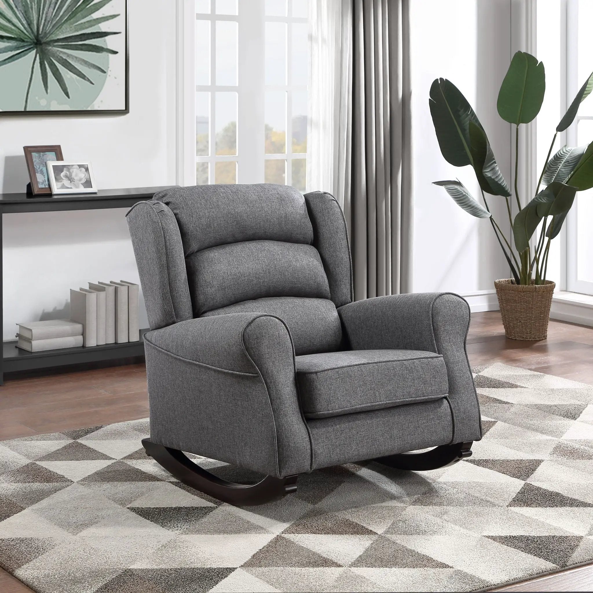 Fabien Rocking Chair in Gray by HouseOfZazla