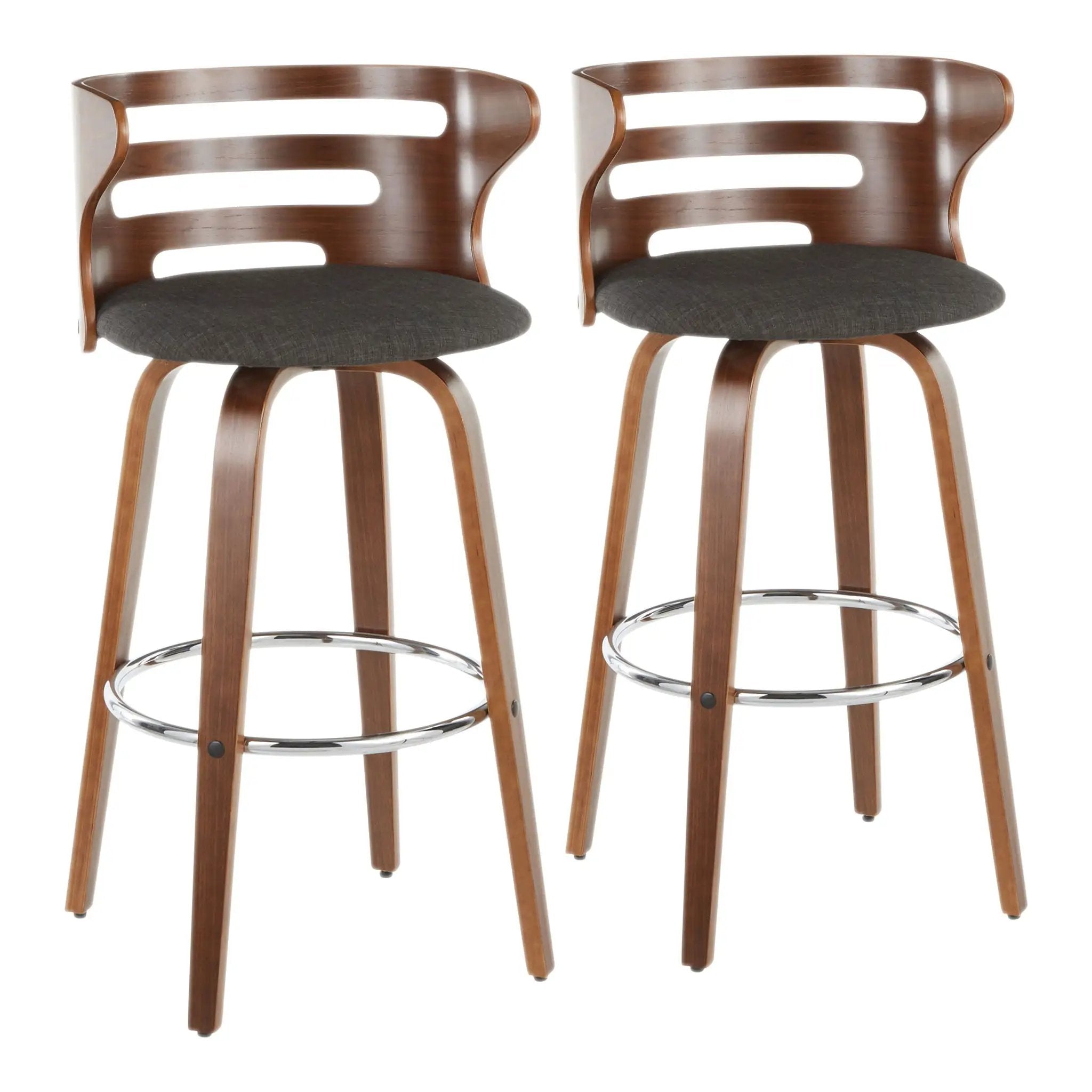 Cosini - Mid Century Modern Fixed Height Barstool With Swivel (Set of 2) by HouseOfZazla