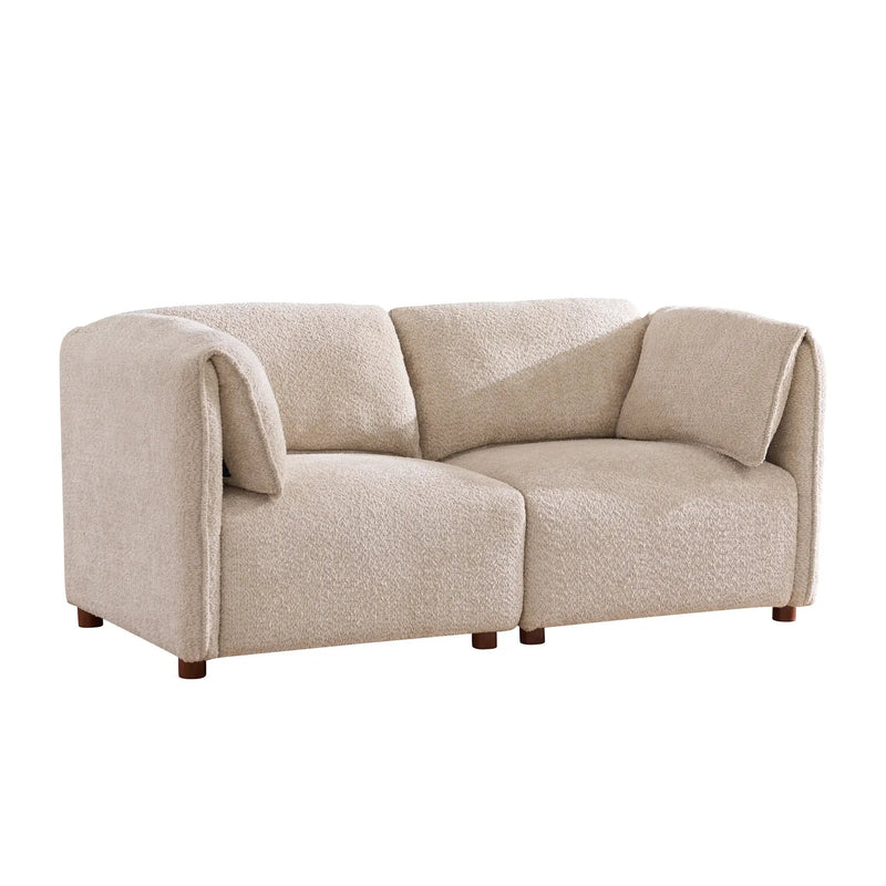 Aura 96 in. 3-Piece Boucle Modular Sectional Sofa by HouseOfZazla