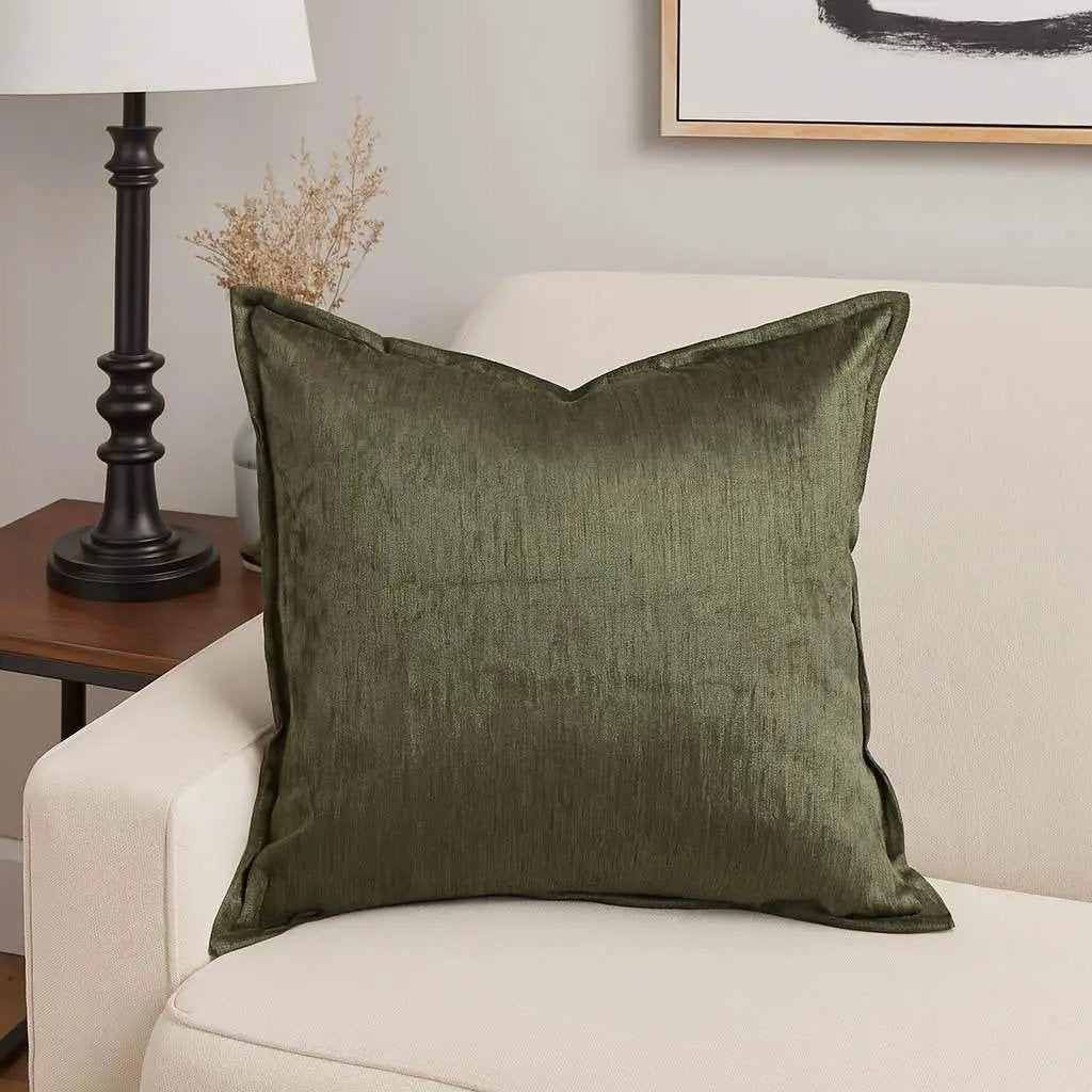 Velvet Throw Pillow – Deep Forest Green with Luxe Shine & Rich Texture by HouseOfZazla