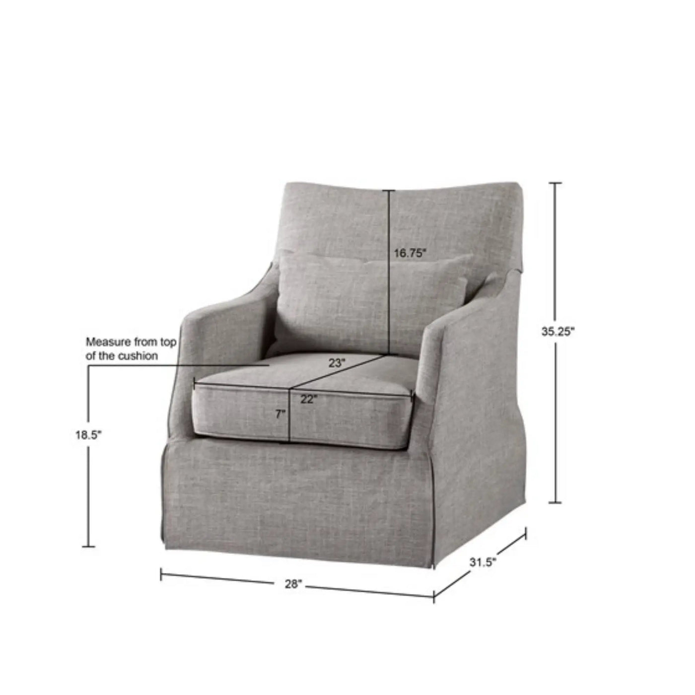 Traditional Design London Skirted Swivel Chair by HouseOfZazla