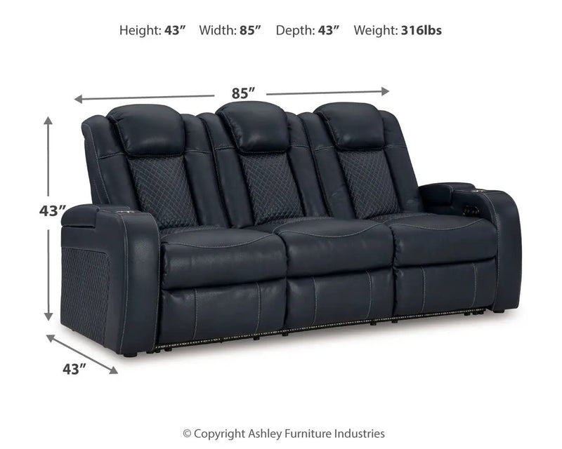 Fyne-dyme - Power Reclining Sofa With Adj Headrest by Unique Piece Furniture