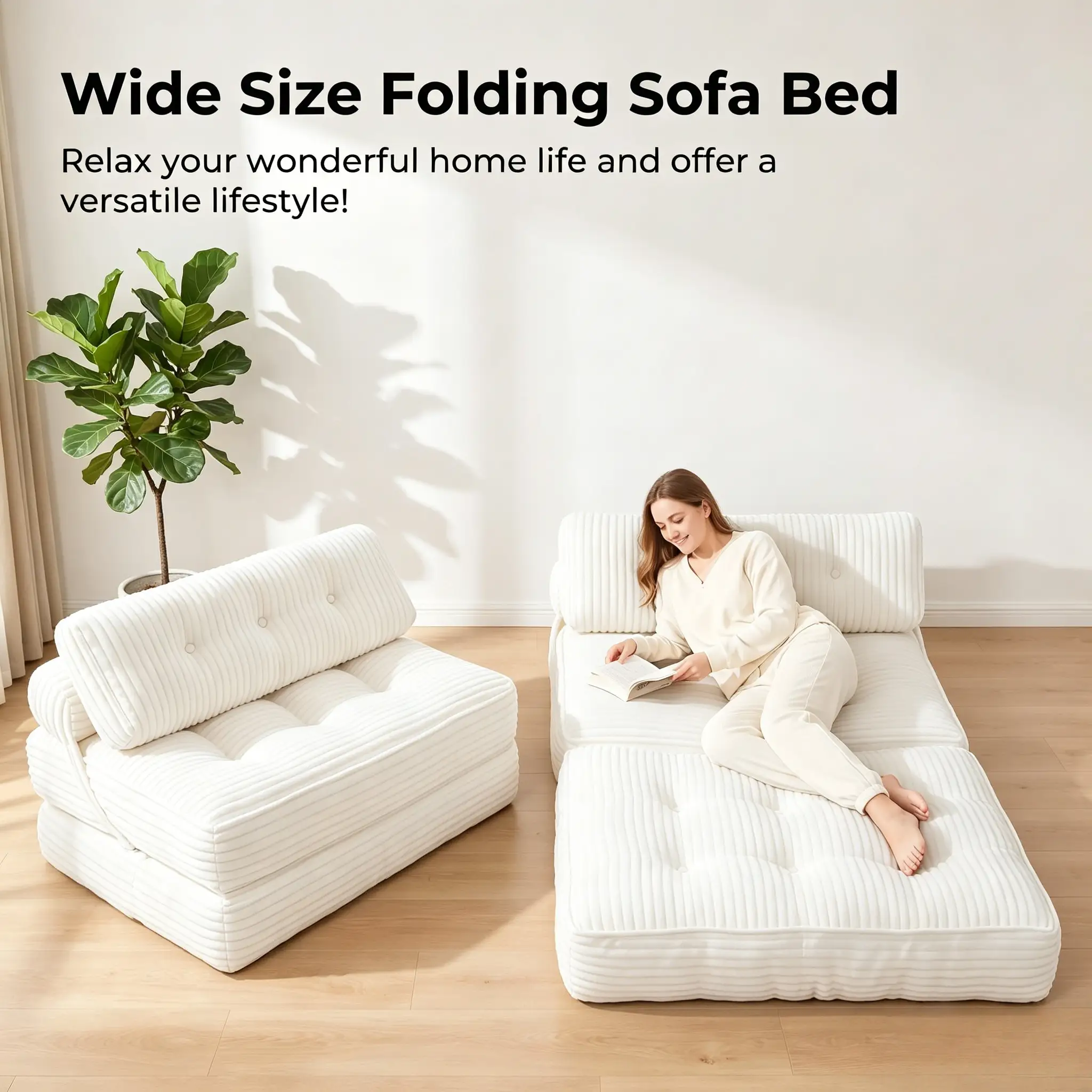 Folding Sofa Bed: Convertible Chair for Living Room or Bedroom by HouseOfZazla