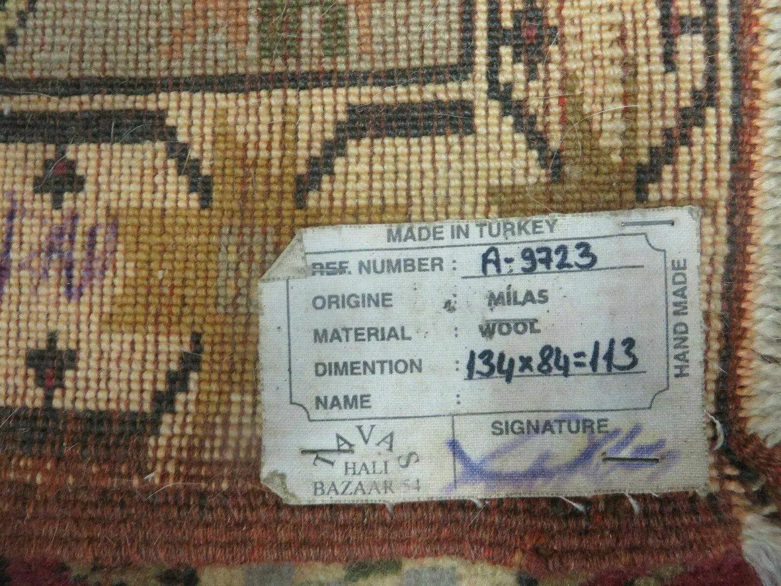 3' X 5' Vintage Handmade Turkish Turkey Oushak MILAS Wool Accent Rug Carpet Nice by Jewel Rugs