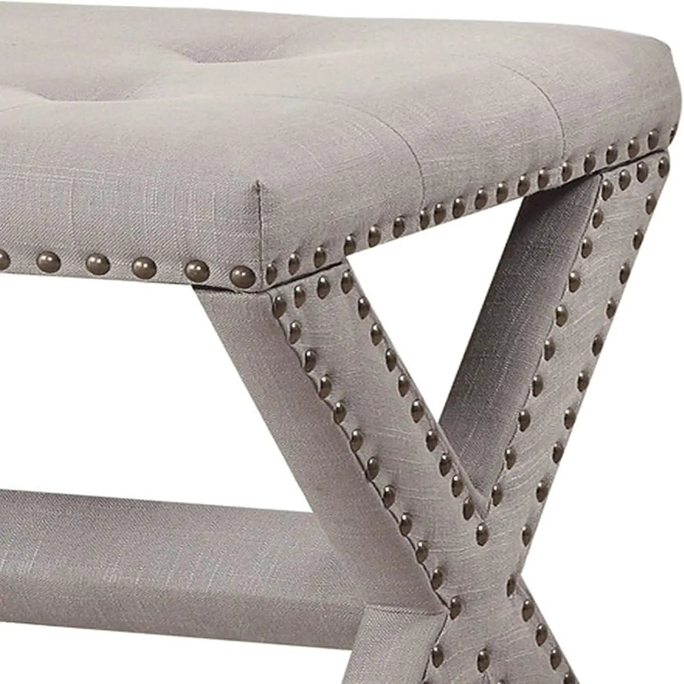 Upholstered Accent Bench With Nailhead Trim by HouseOfZazla