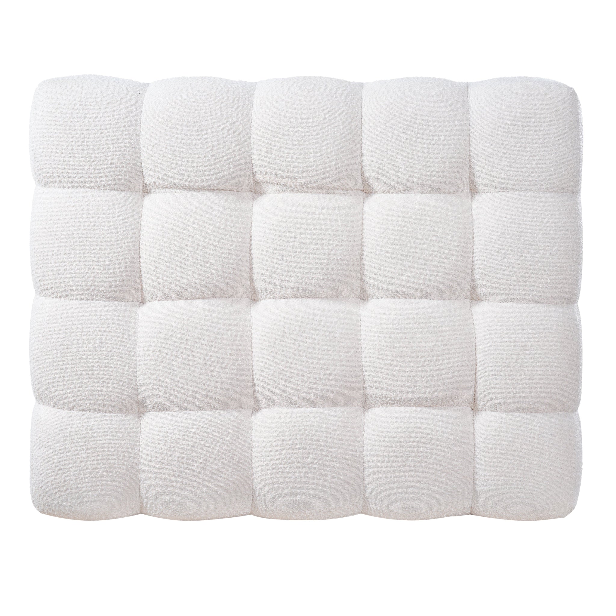 White Boucle Multipurpose Ottoman by HouseOfZazla