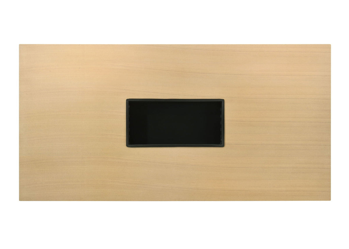 Blayde Natural Wood Dining Table with Double U-Shaped Base - Light Brown, photo 2 of 4