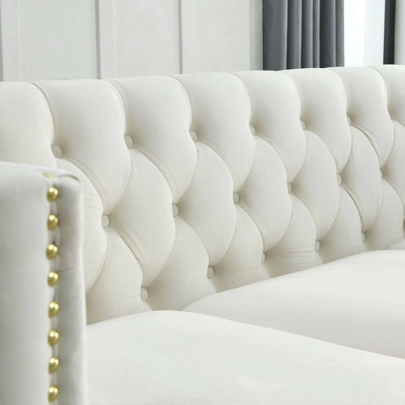 Upholstered Couch Sofa With Button Tufting For Living Room by HouseOfZazla
