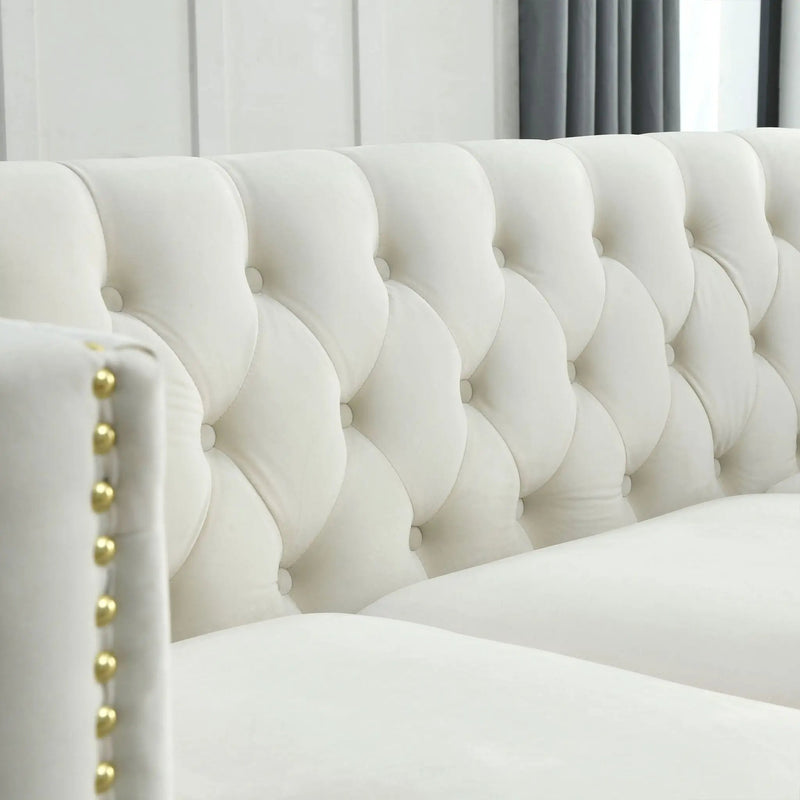 Upholstered Couch Sofa With Button Tufting For Living Room by HouseOfZazla
