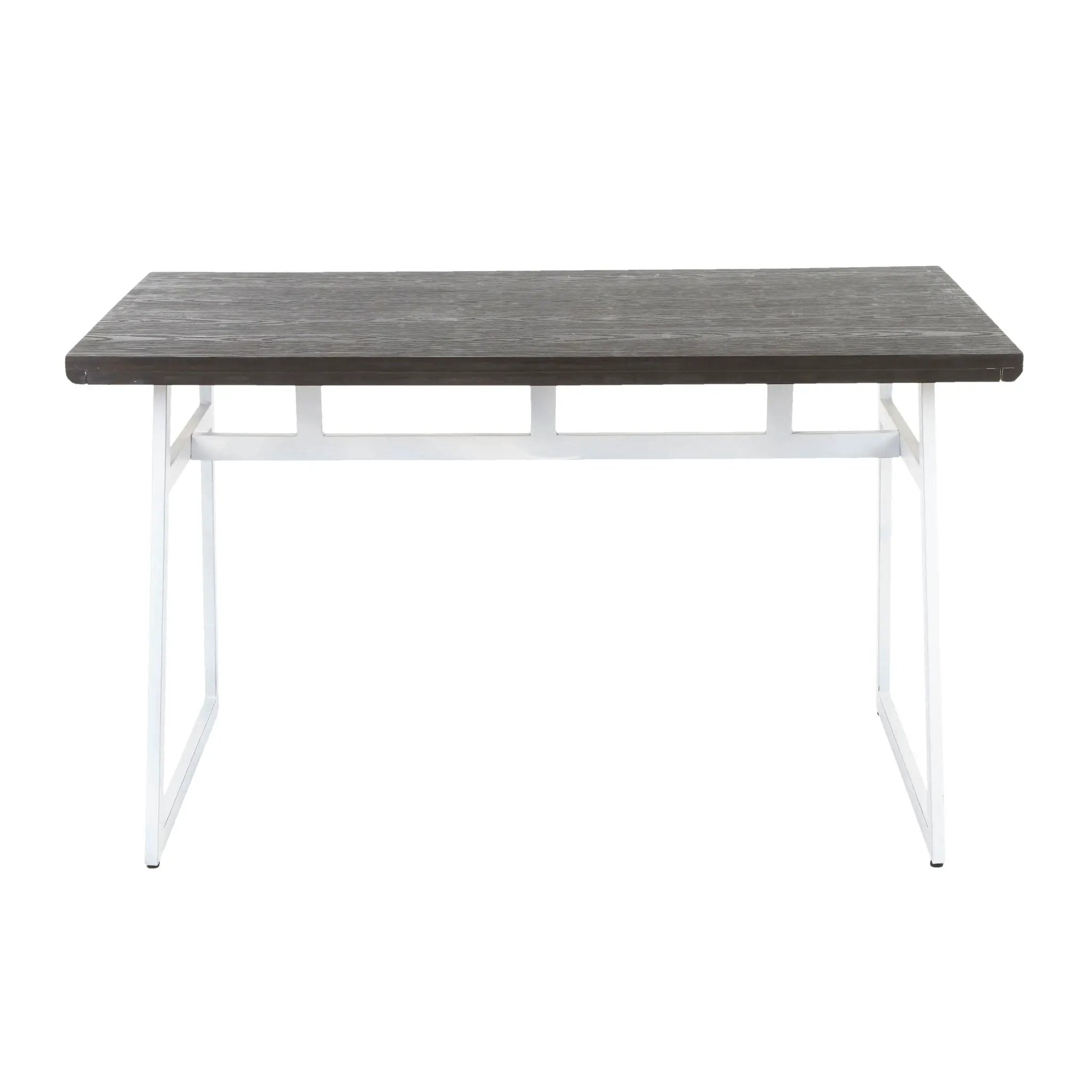 Geo - Industrial Dining Table - Vintage White / Espresso by Unique Piece Furniture
