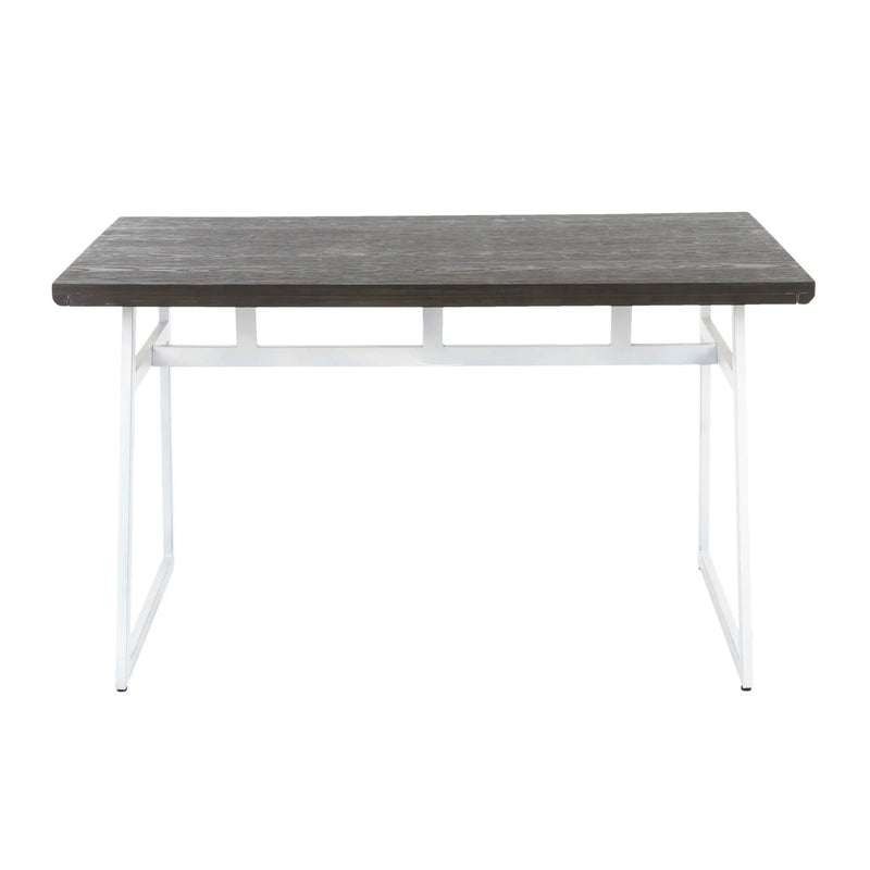 Geo - Industrial Dining Table - Vintage White / Espresso by Unique Piece Furniture