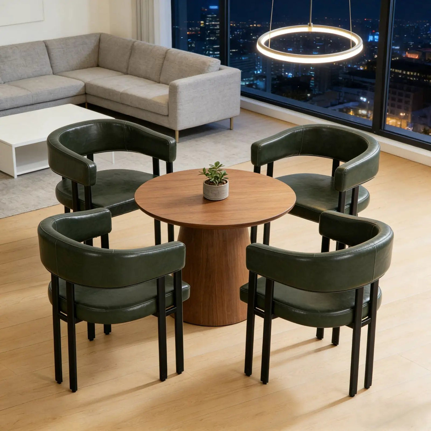 Modern Dining Upholstered Barrel Chair With Curved Back And Armrests by HouseOfZazla