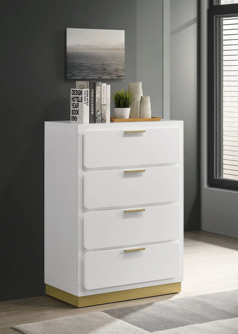 Caraway 4-drawer Bedroom Chest White by Unique Piece Furniture