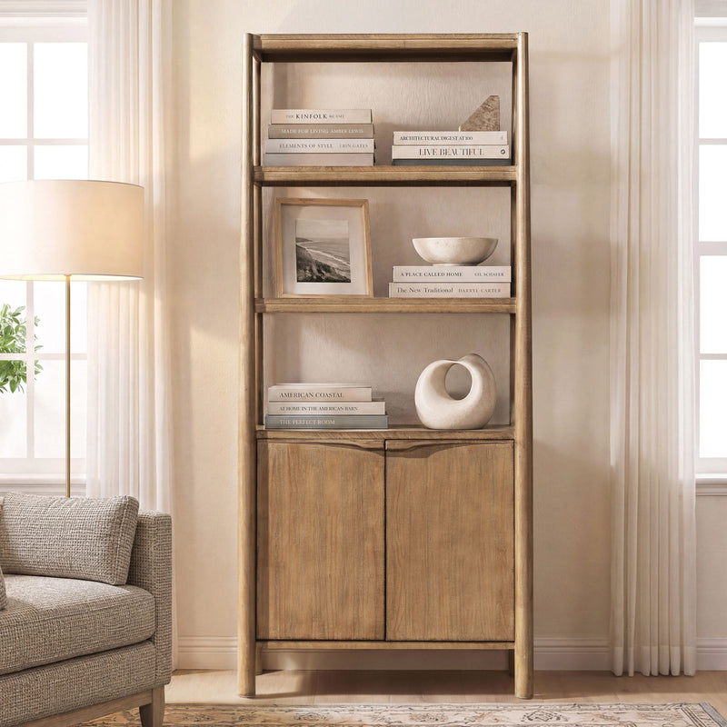 Nolan - Bookcase With Lower Cabinet - Natural by HouseOfZazla