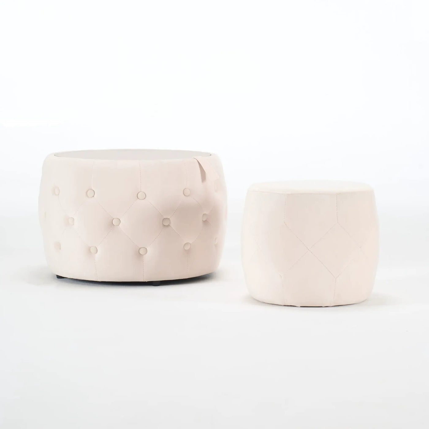 Nesting Ottomans 2 Piece With Tray, 4 In 1 Function by HouseOfZazla