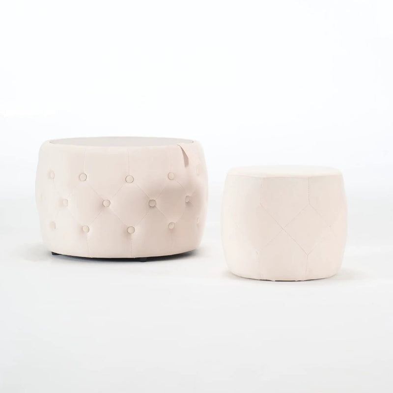 Nesting Ottomans 2 Piece With Tray, 4 In 1 Function by Unique Piece Furniture