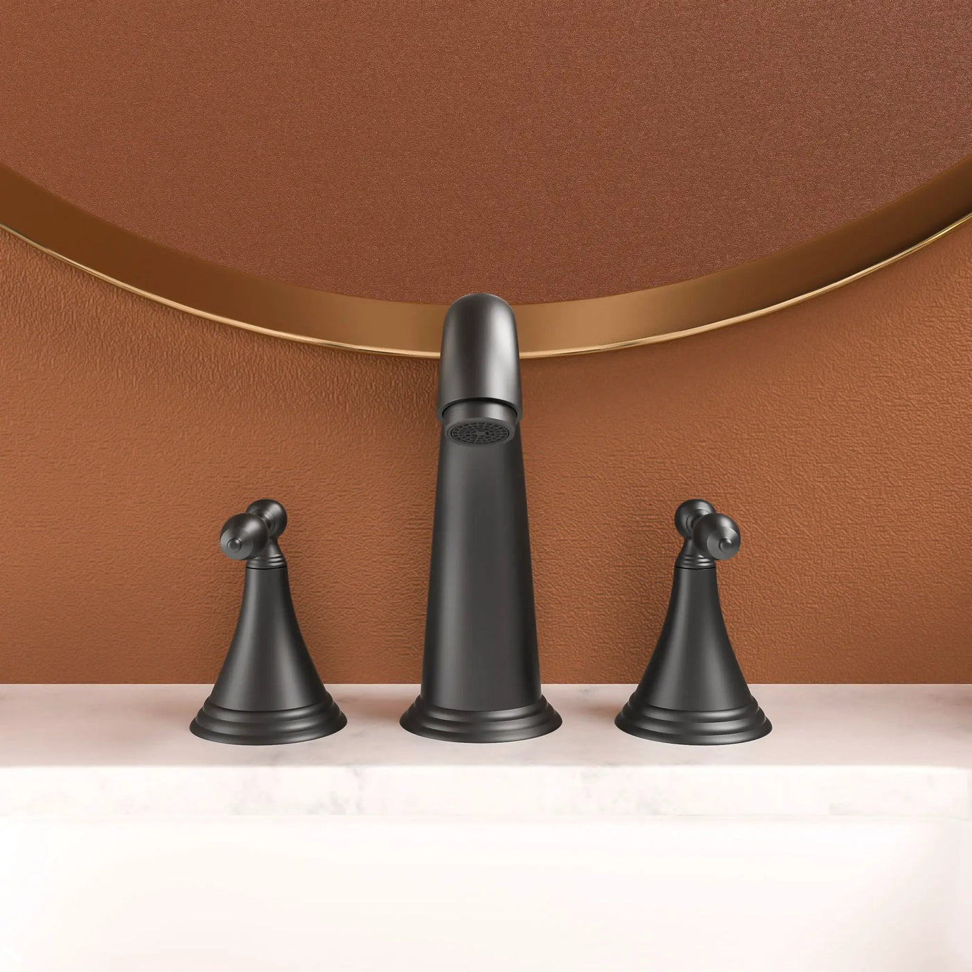 Elegant 2 Handle Widespread Bathroom Faucet With Pop Up Drain And Water Supply Lines by HouseOfZazla