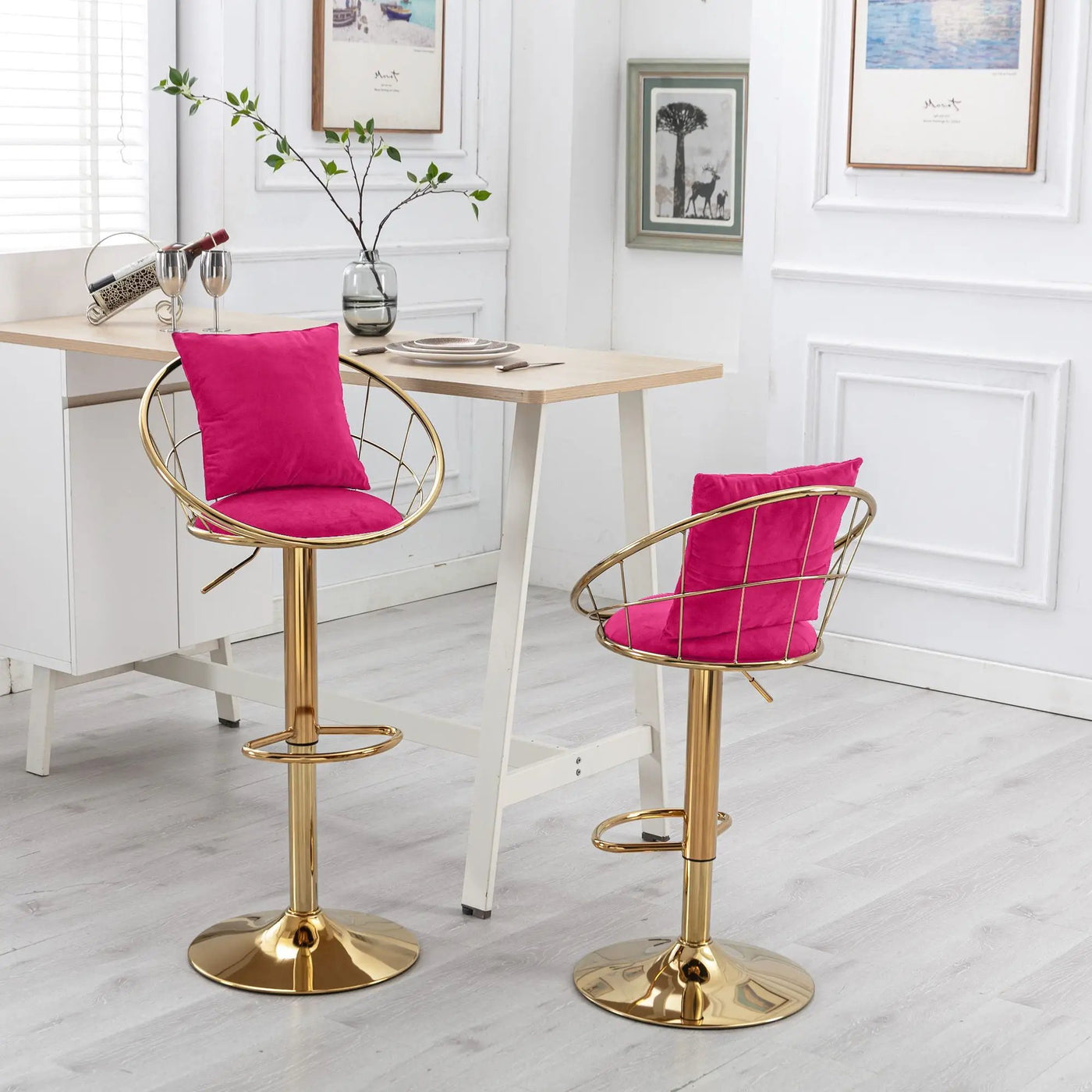 Unique Design Bar Chair, 360 Degree Rotation, Adjustable Height, Suitable For Dining Room And Bar by HouseOfZazla