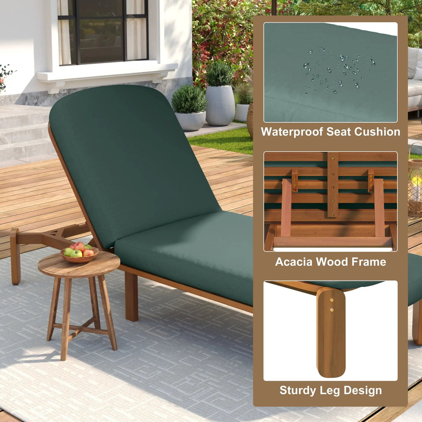 Outdoor Chaise Lounge With Adjustable Backrest by HouseOfZazla