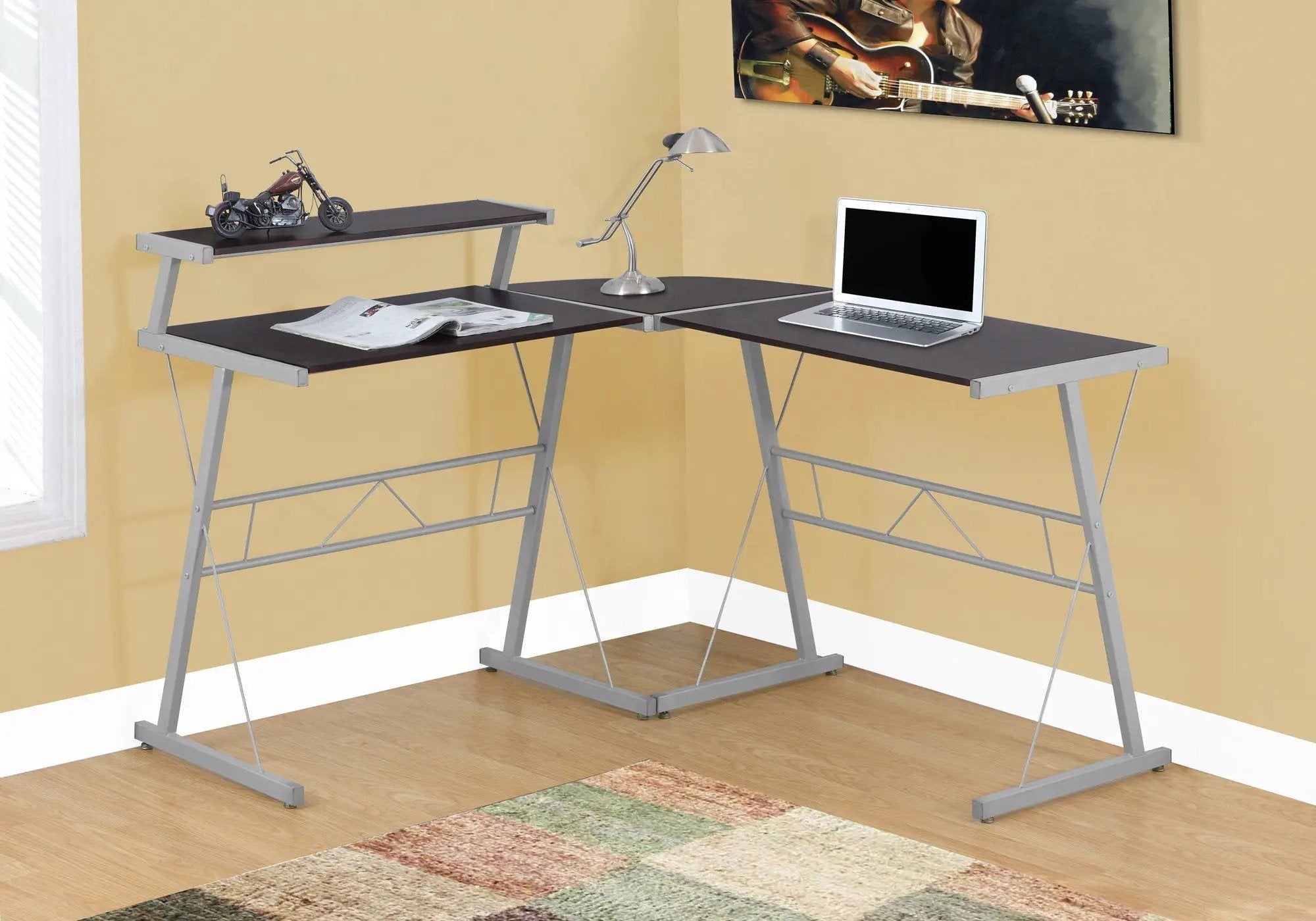 Computer Desk, Home Office, Corner, L Shape, Laptop, Durable Construction by HouseOfZazla