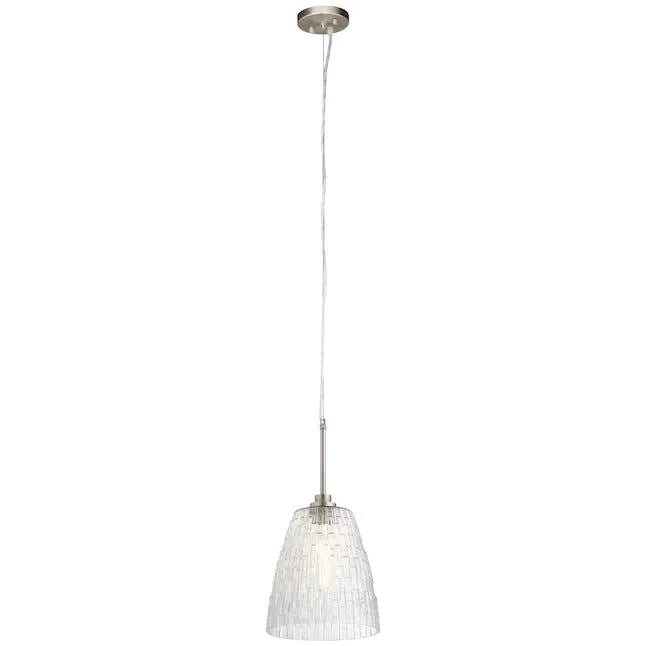 Kichler Brushed Nickel Transitional Clear Glass Cone Mini Pendant Light Item #1048247 by Selzalot