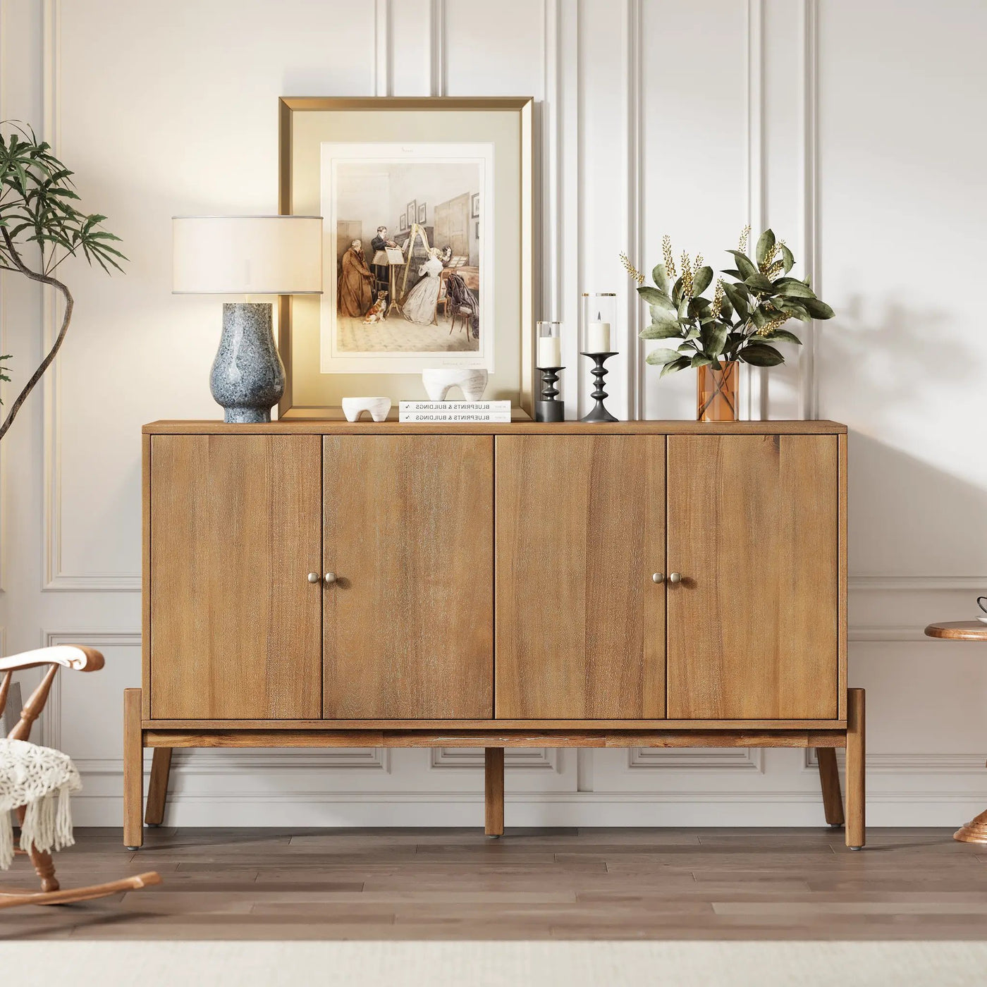Vintage Sideboard Buffet Cabinet, 56.8" W x 18" D x 34.2" H by HouseOfZazla