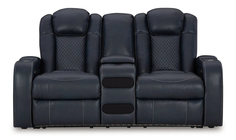 Fyne-dyme - Power Reclining Loveseat With Console/Adj Hdrst by Unique Piece Furniture