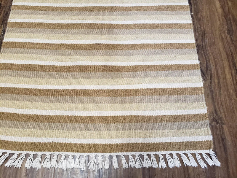 Striped Runner Rug, Flatweave Runner Rug, Hallway Runner, 15 ft Carpet Runner for Hall, Earth Tone Colors, Handmade Hand Woven Farmhouse Rug by Jewel Rugs