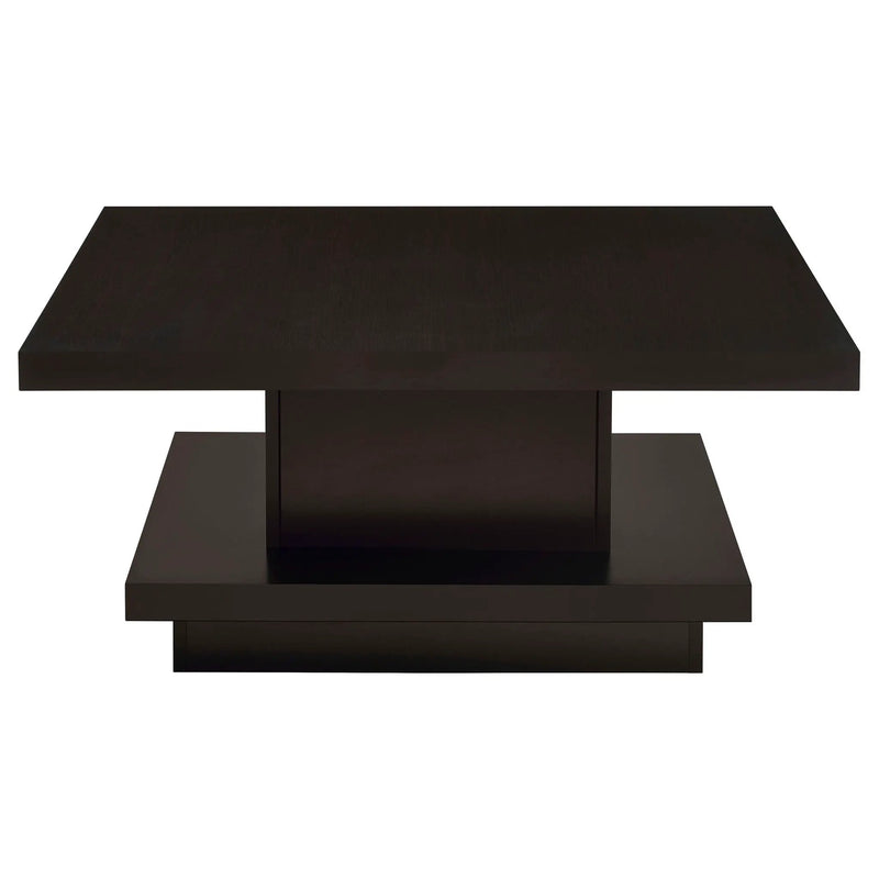 Reston Square Engineered Wood Coffee Table with Casters Cappuccino by Unique Piece Furniture