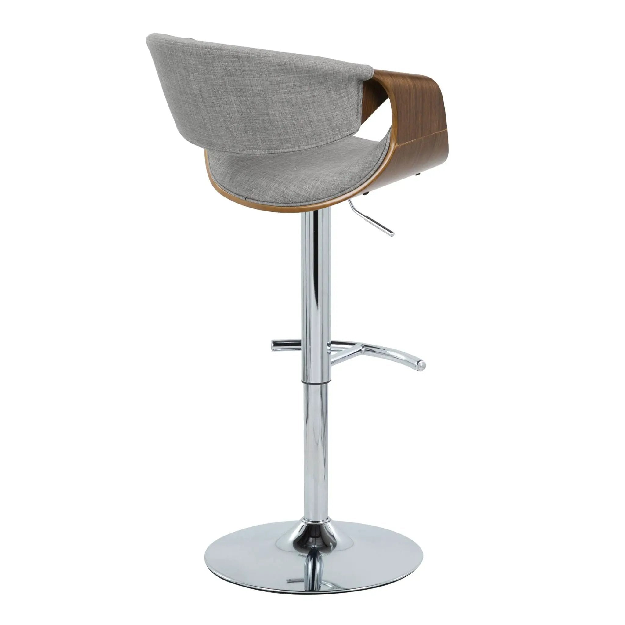 Curvo - Mid Century Modern Adjustable Barstool With Swivel With Rounded T Footrest (Set of 2) by Unique Piece Furniture