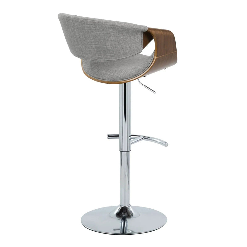 Curvo - Mid Century Modern Adjustable Barstool With Swivel With Rounded T Footrest (Set of 2) by Unique Piece Furniture