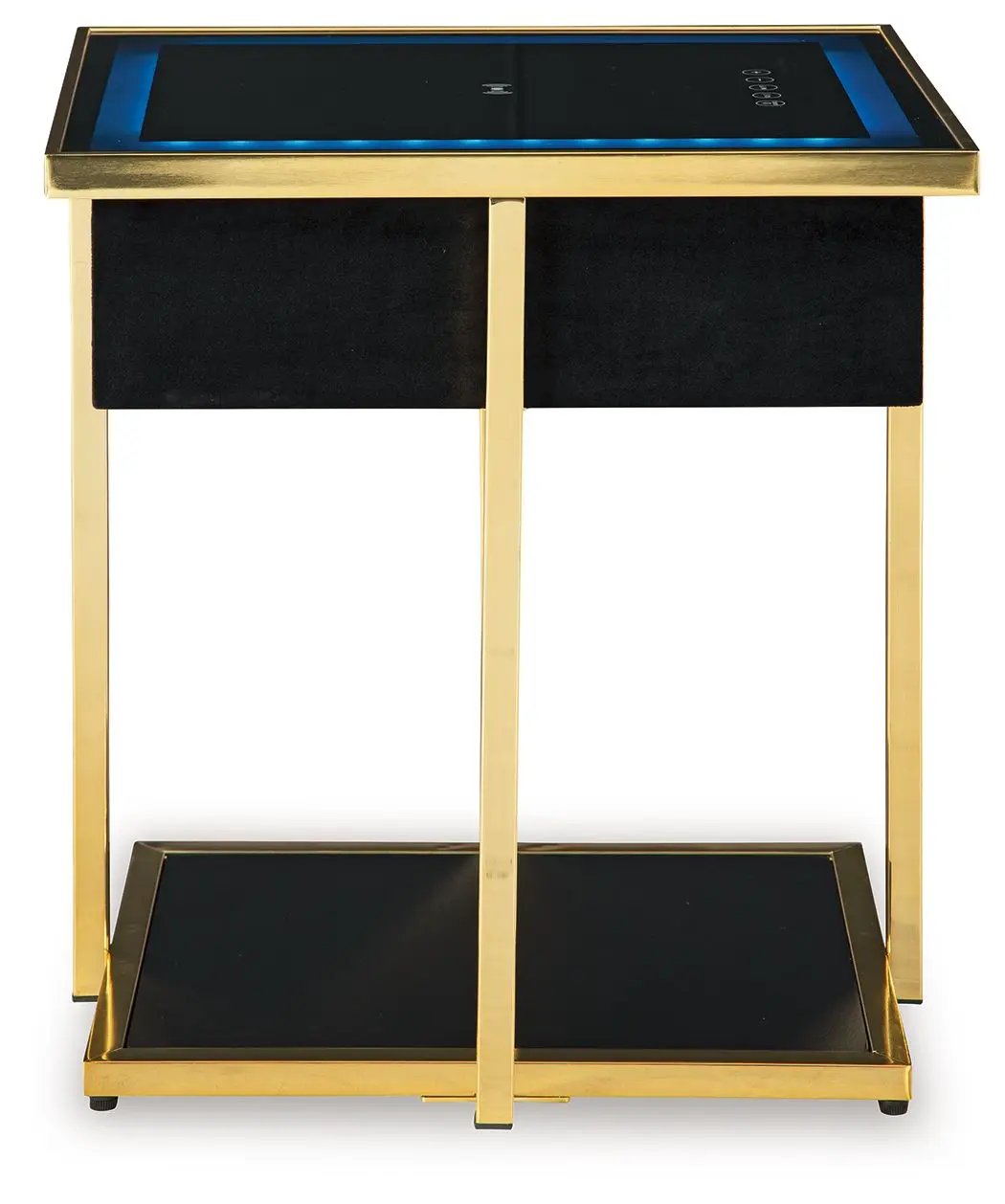 Rexwell - Accent Table With Speaker - Black / Gold Finish by Unique Piece Furniture