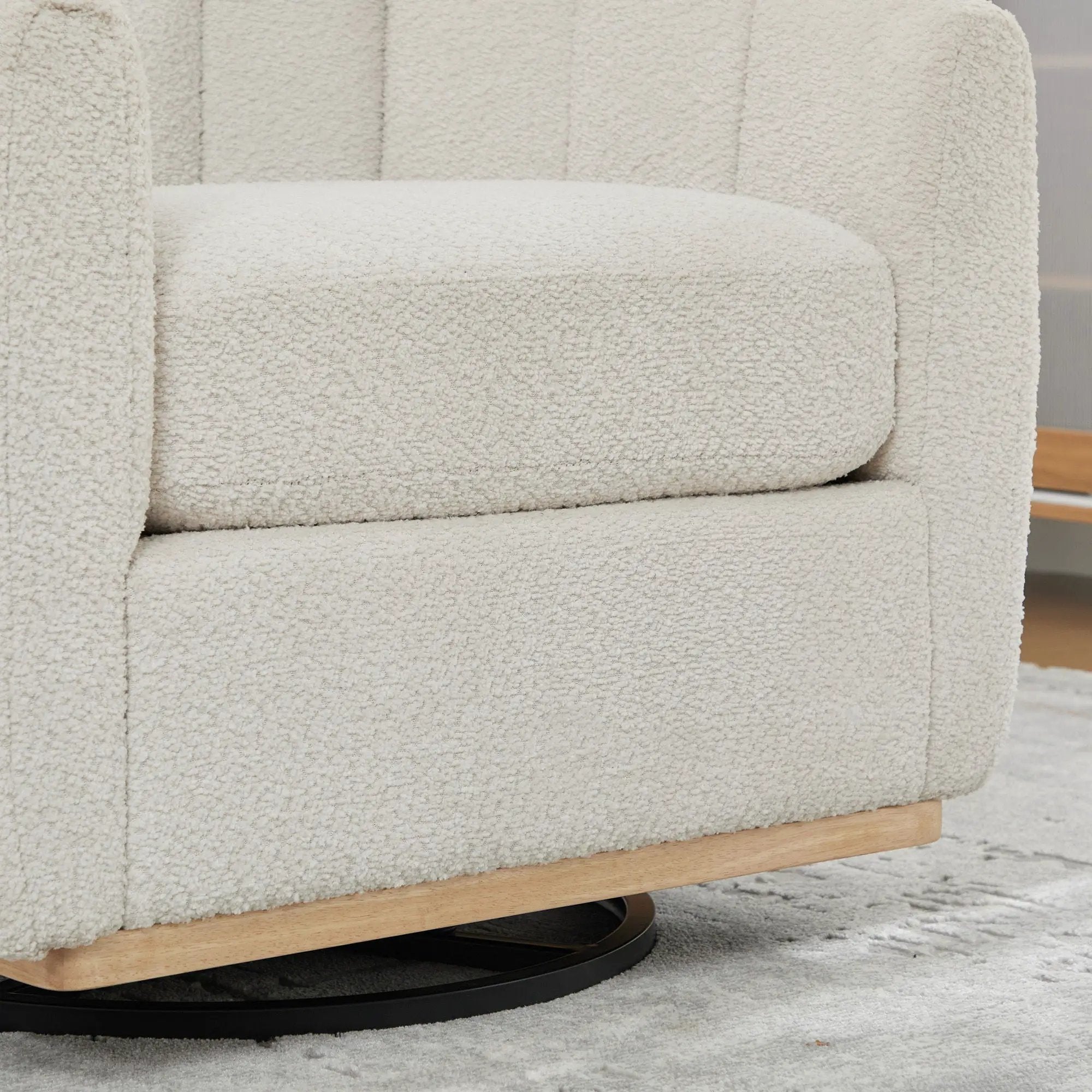 360 Degrees Swivel Upholstered Barrel Armchair For Living Room - Ivory by HouseOfZazla