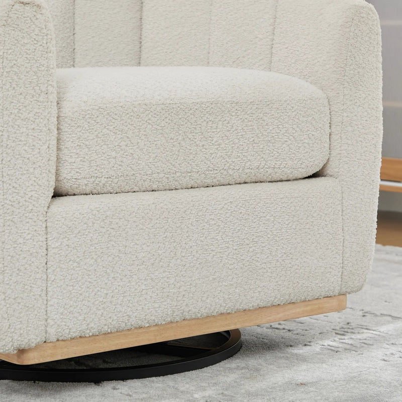 360 Degrees Swivel Upholstered Barrel Armchair For Living Room - Ivory by HouseOfZazla