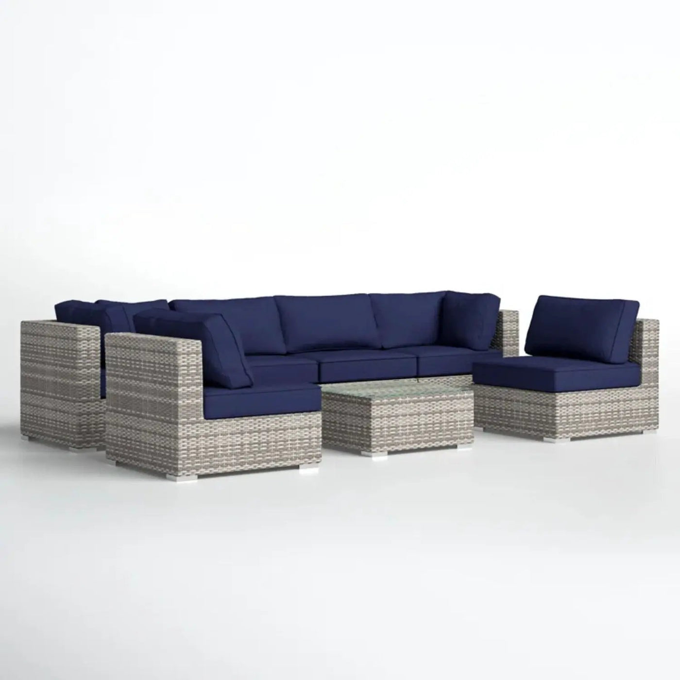 Seating Set With Cushions Handcrafted Wicker Design by HouseOfZazla