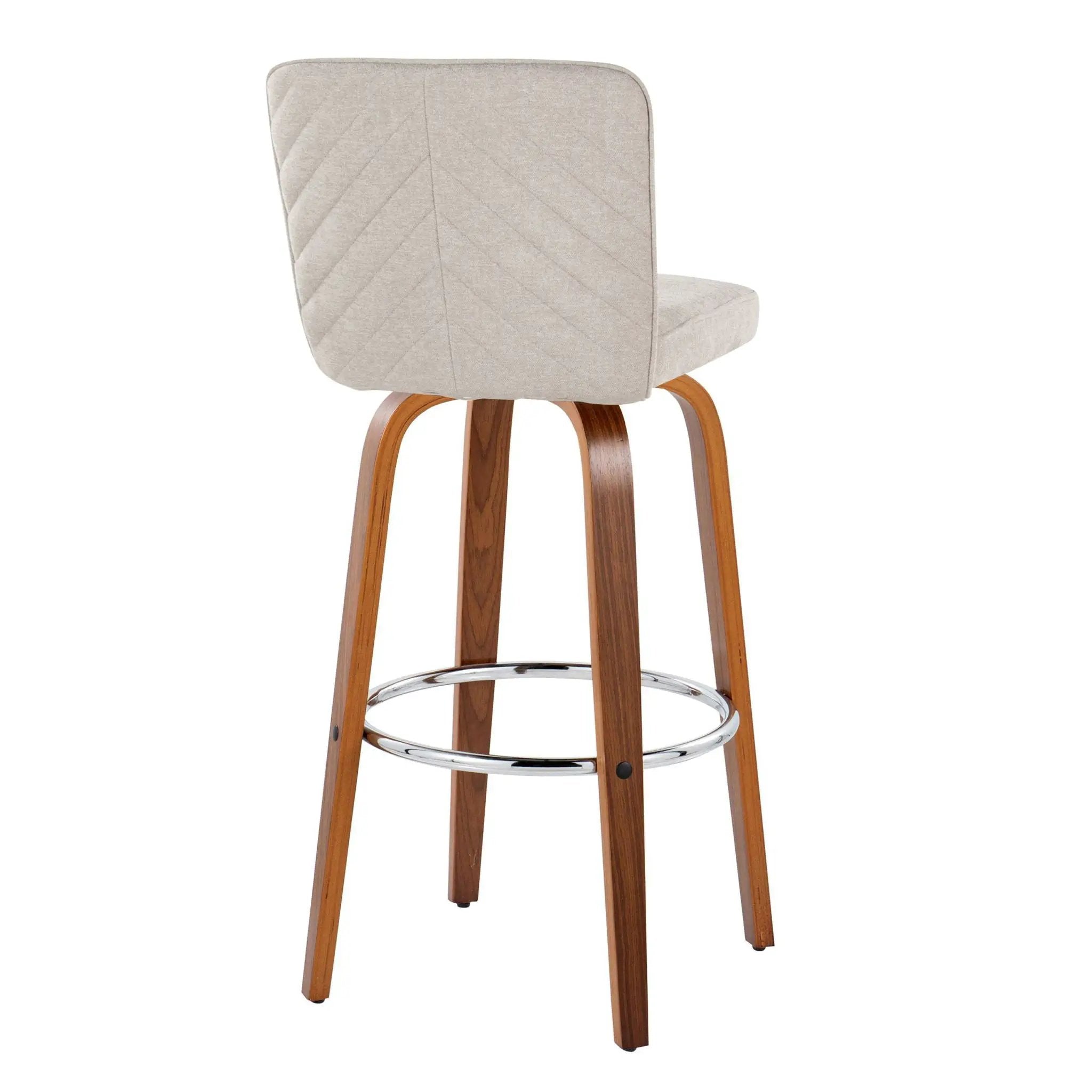 Henry - Contemporary Fixed Height Barstool With Swivel With Round Footrest (Set of 2) by Unique Piece Furniture