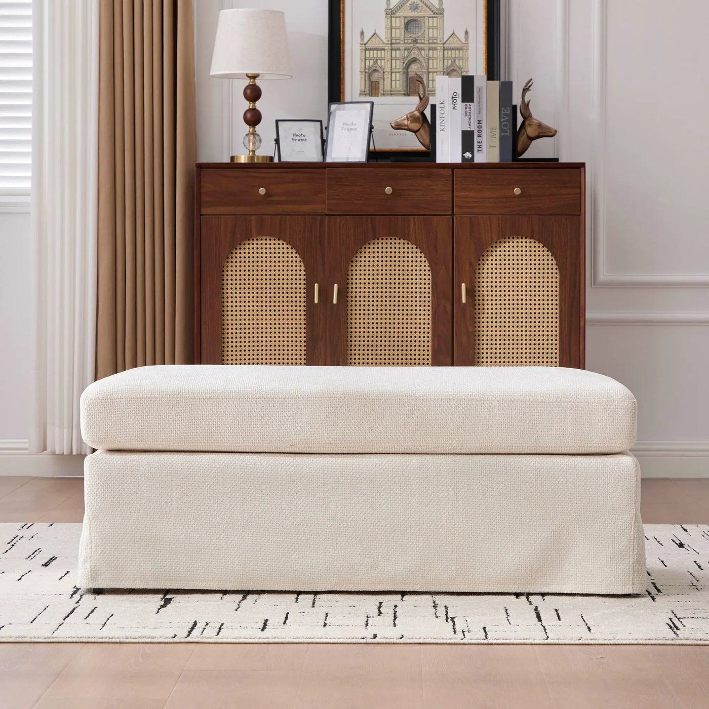 Ottoman Foot Stool With Metal Legs by HouseOfZazla