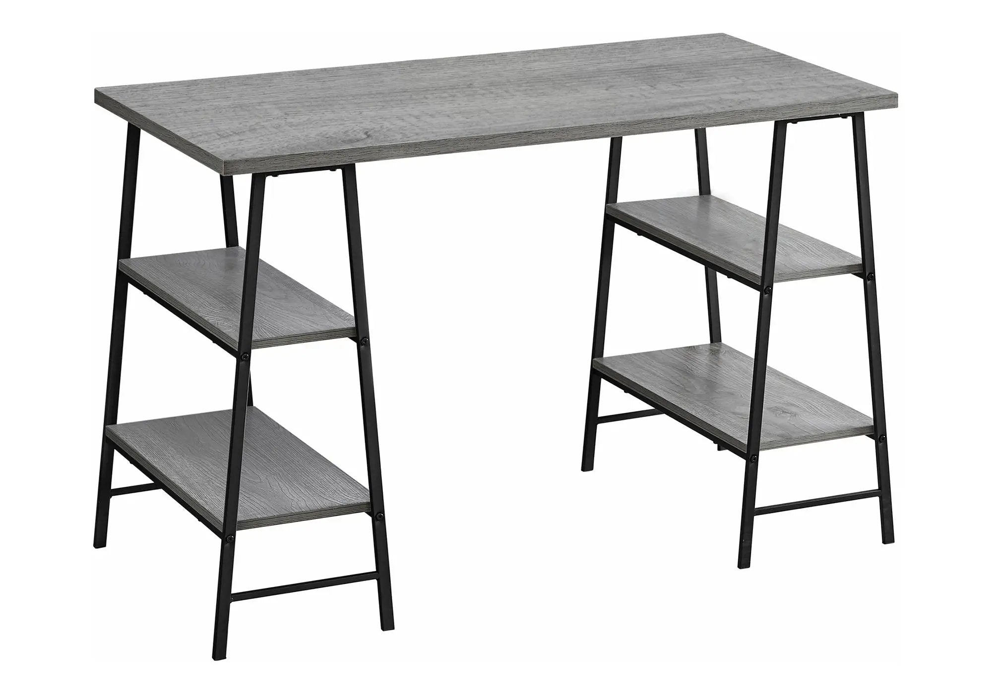 Computer Desk For Home Office, Storage Shelves, Industrial Design by Unique Piece Furniture